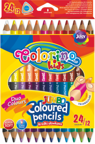 Pastelky Colorino Jumbo trojhranné DUO 12ks 24 barev