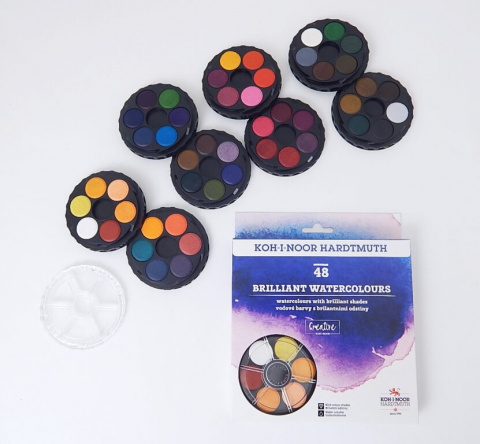 Vodové barvy KOH-I-NOOR 48 barev, brilantní barvy