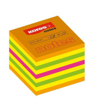 Samol.bloček Kores 50x50mm neon 400 listů CUBO mix barev foto