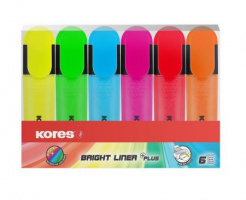 Zvýrazňovače KORES Bright Liner Plus 6 barev NEON 0,5-5mm foto