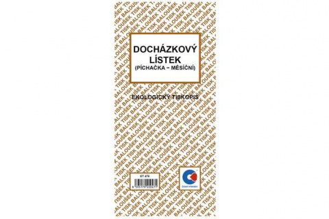 Docházkový lístek - píchačka 10listů ET475