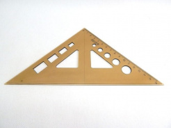Pravítko trojúhelník 45° s ryskou + výřezy KOH-I -NOOR foto