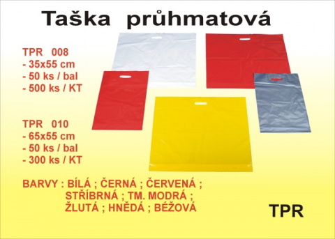 Taška s průhmatem 350x550mm mix barev pevná