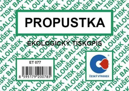 Propustka A7 Bal. ET077