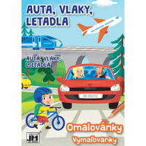 Omalovánky A5+ JM Auta, vlaky, letadla foto